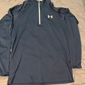 Under Armour quarter zip, size small, Cole navy blue.